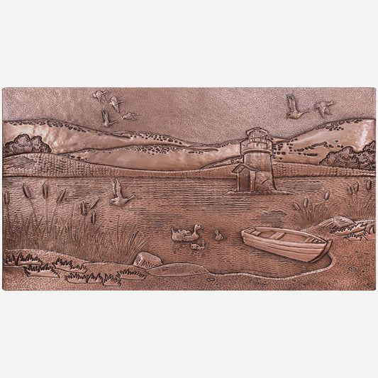 Lake Landscape Kitchen Backsplash Tile - 38"x70" Copper