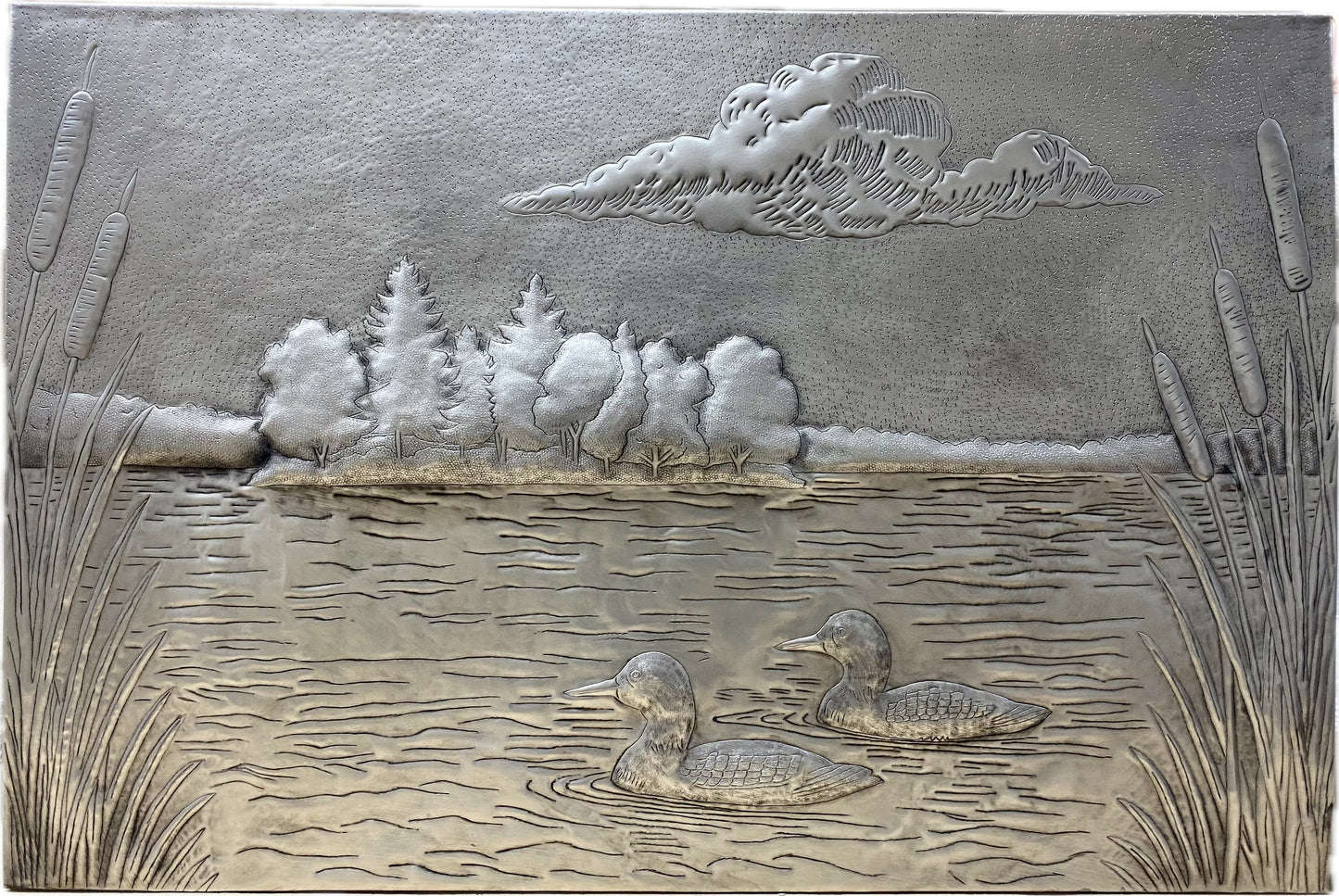 Lake & Ducks Copper Backsplash