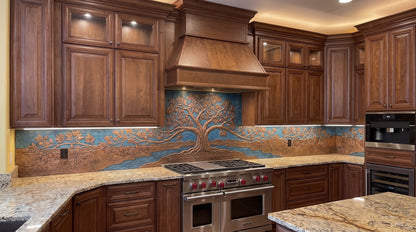 Leaves of the Tree of Life Copper Kitchen Backsplash — Revelation 22:2
