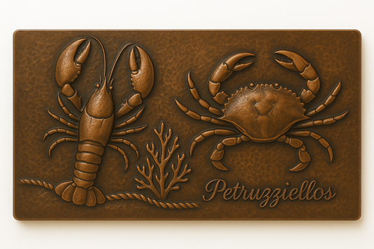 Seafood Themed Copper Backsplash