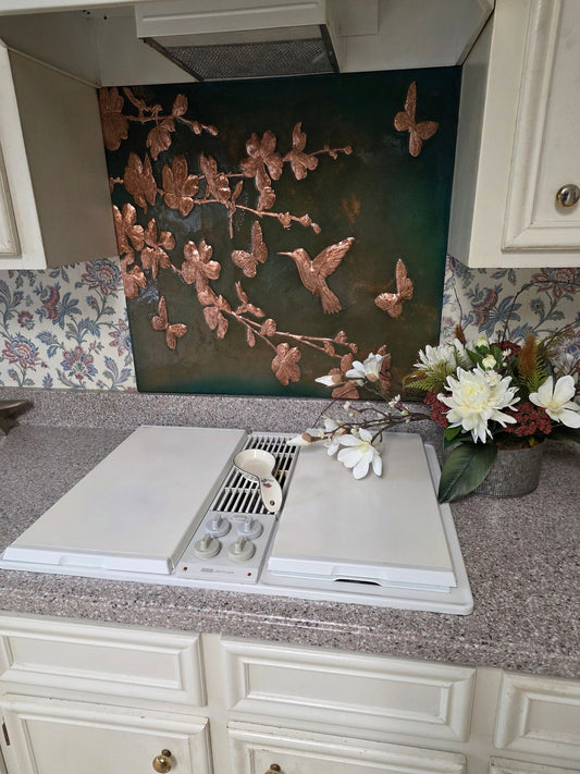 Dogwood Branches Copper Backsplash