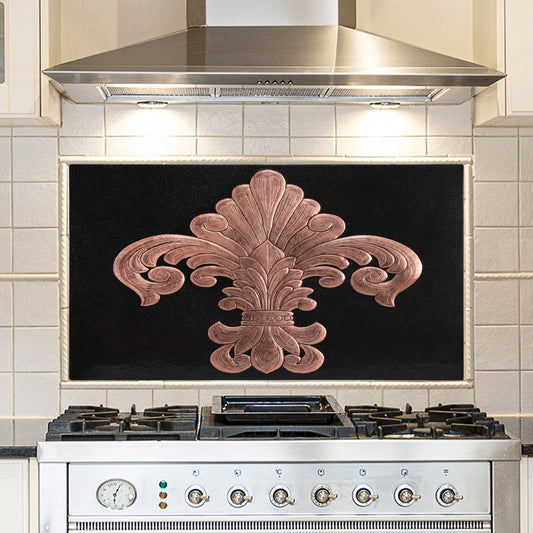 Fleur de Lys Copper Kitchen Backsplash - Natuross