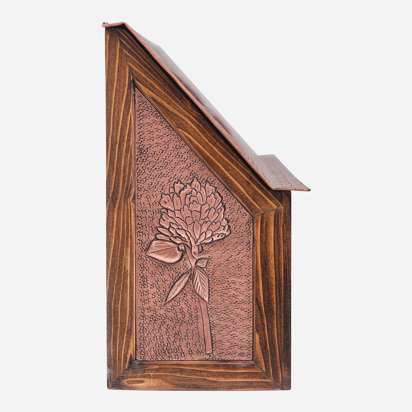 Copper and Wood Wall Mounted Mailbox