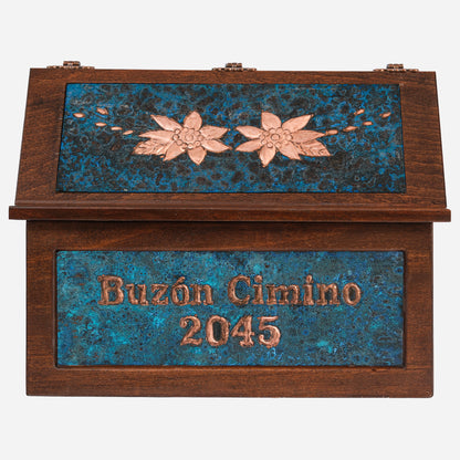 Wall Mounted Copper Mailbox (Blue Patina)