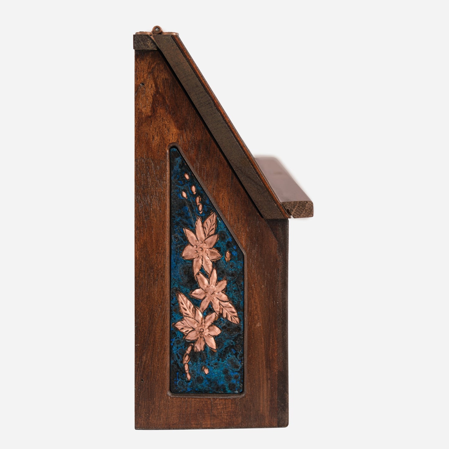 Wall Mounted Copper Mailbox (Blue Patina)