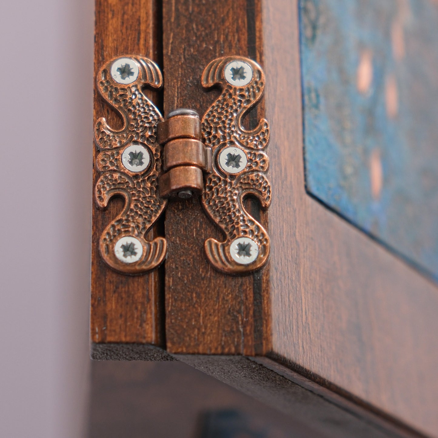 Wall Mounted Copper Mailbox (Blue Patina)