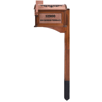 Wood and Copper Mailbox with Post