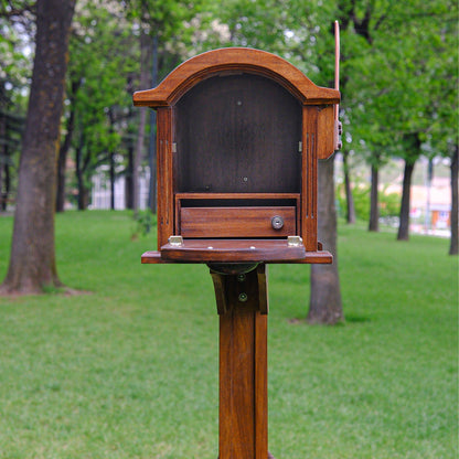 Post Mounted Copper Mailbox in Green Patina