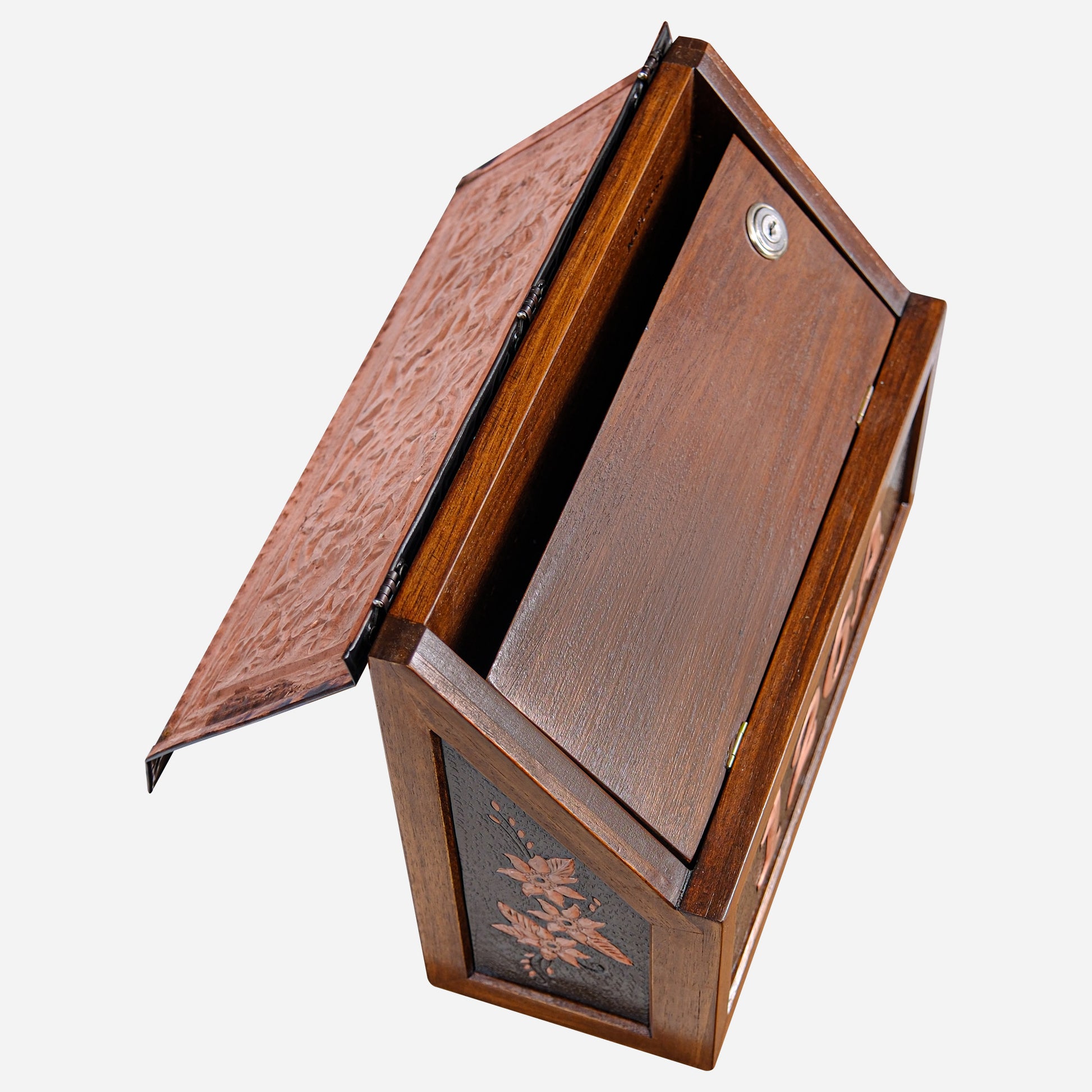 Wall Mounted Lockable Copper Letterbox