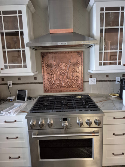 Copper Backsplash (Scottish Thistle,Celtic Knot Border)