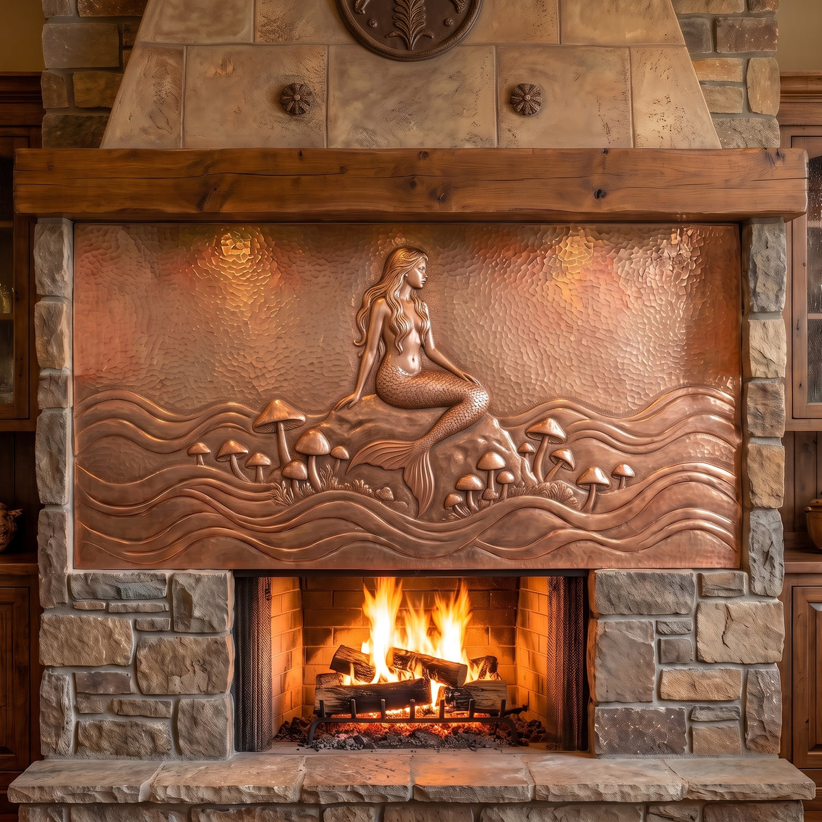 Mermaid Copper Kitchen Backsplash