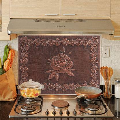 Roses Copper Kitchen Backsplash Tile