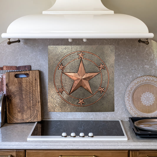 Texas Star Kitchen Backsplash Tile - 28"x28" Gray&Copper