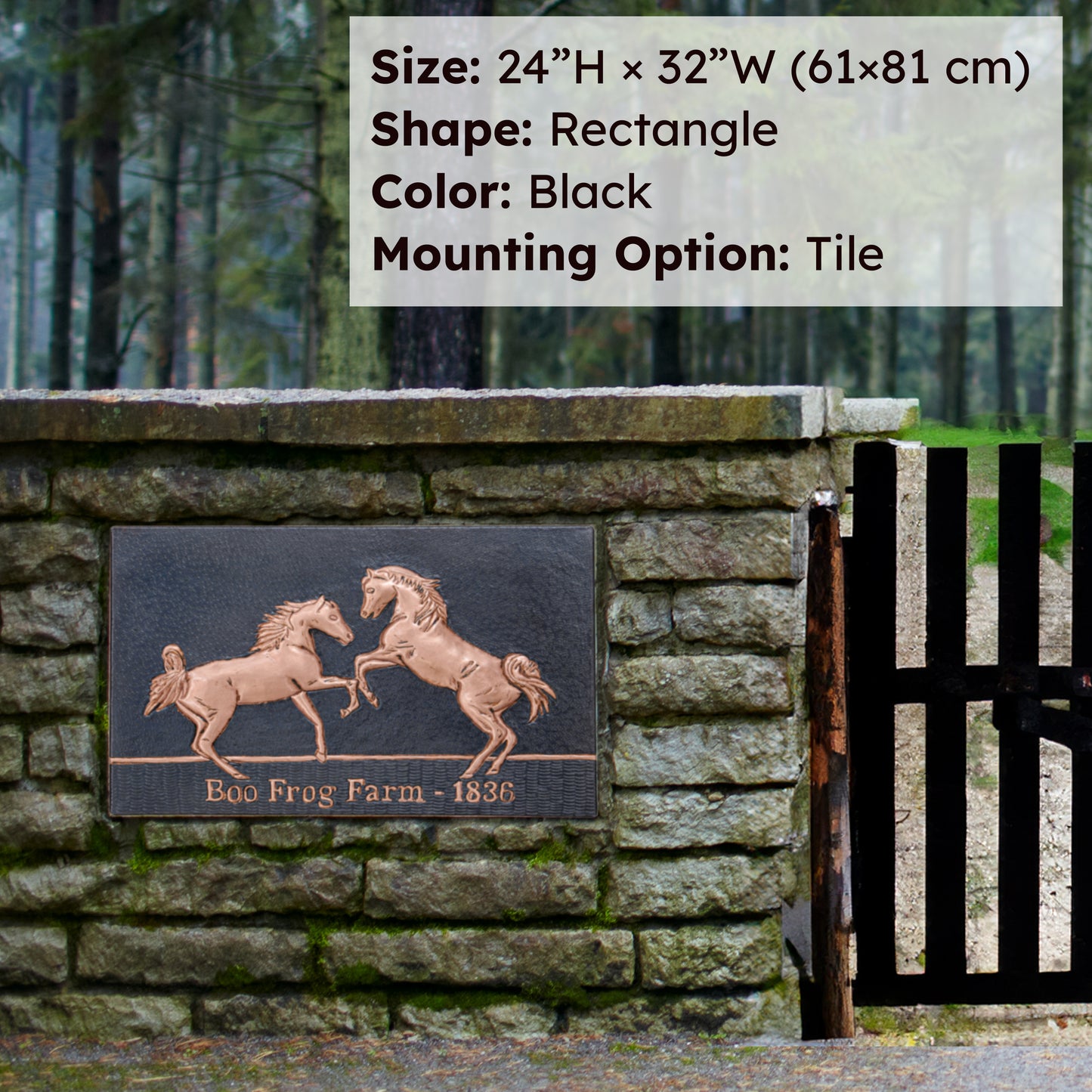 Copper Farm Sign (Two Rearing Horses) - Natuross