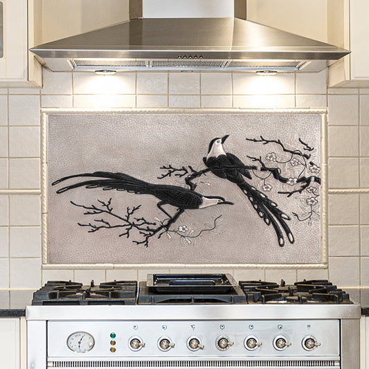 Birds on a Branch Copper Kitchen Backsplash