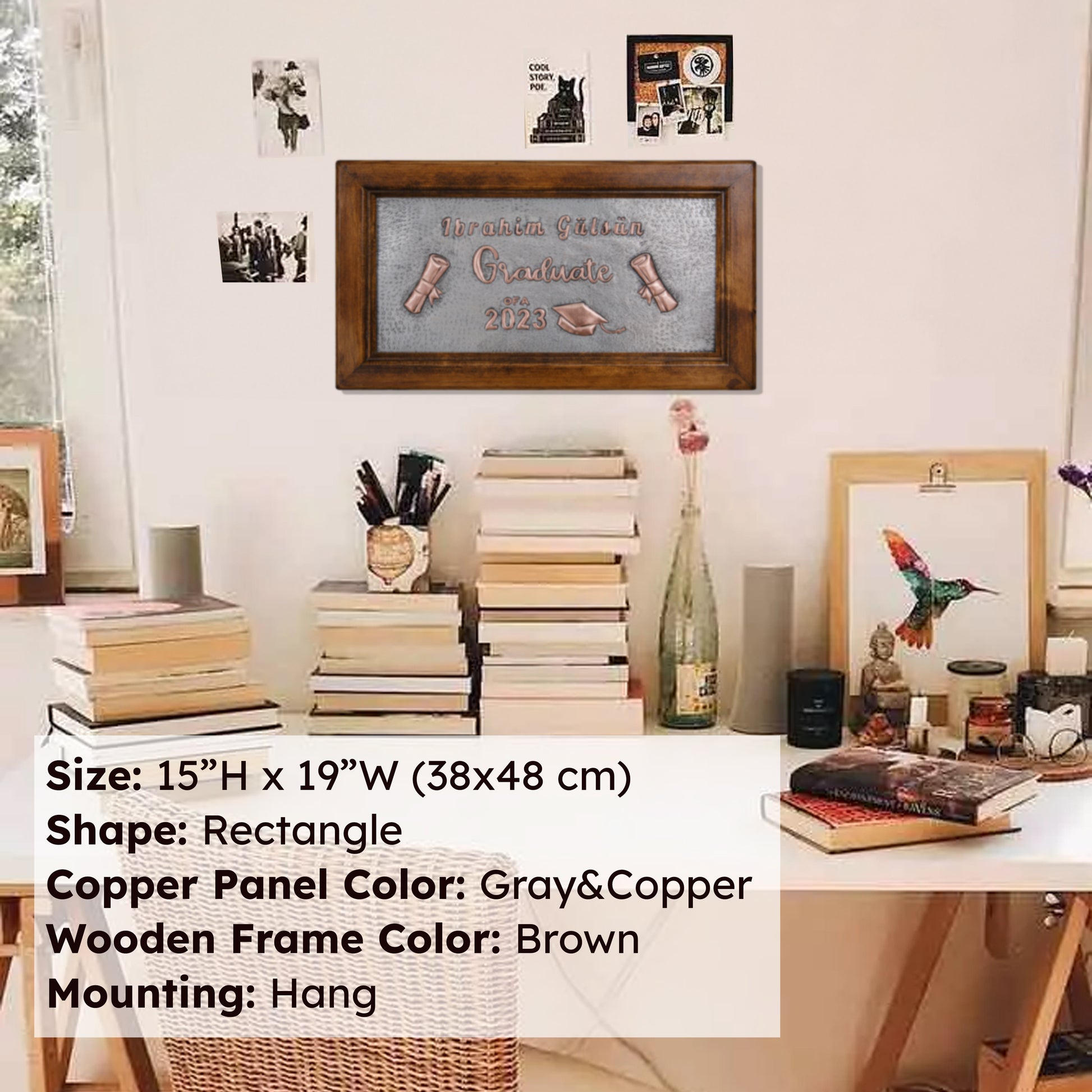 Graduation Gift Framed Copper Artwork (Personalized, Gray&Copper Color) - Natuross