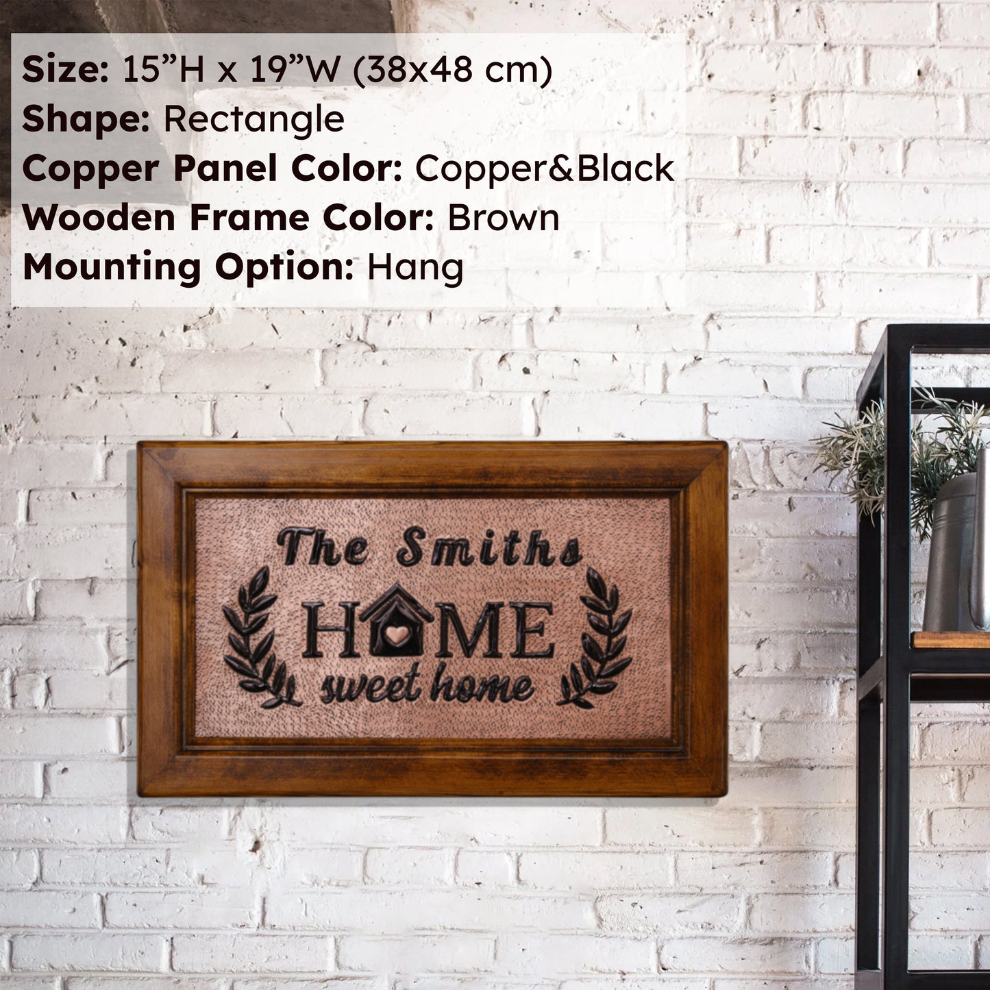 Copper House Sign for Wall (Sweet Home, Personalized with Family Name, Copper&Black Color) - Natuross