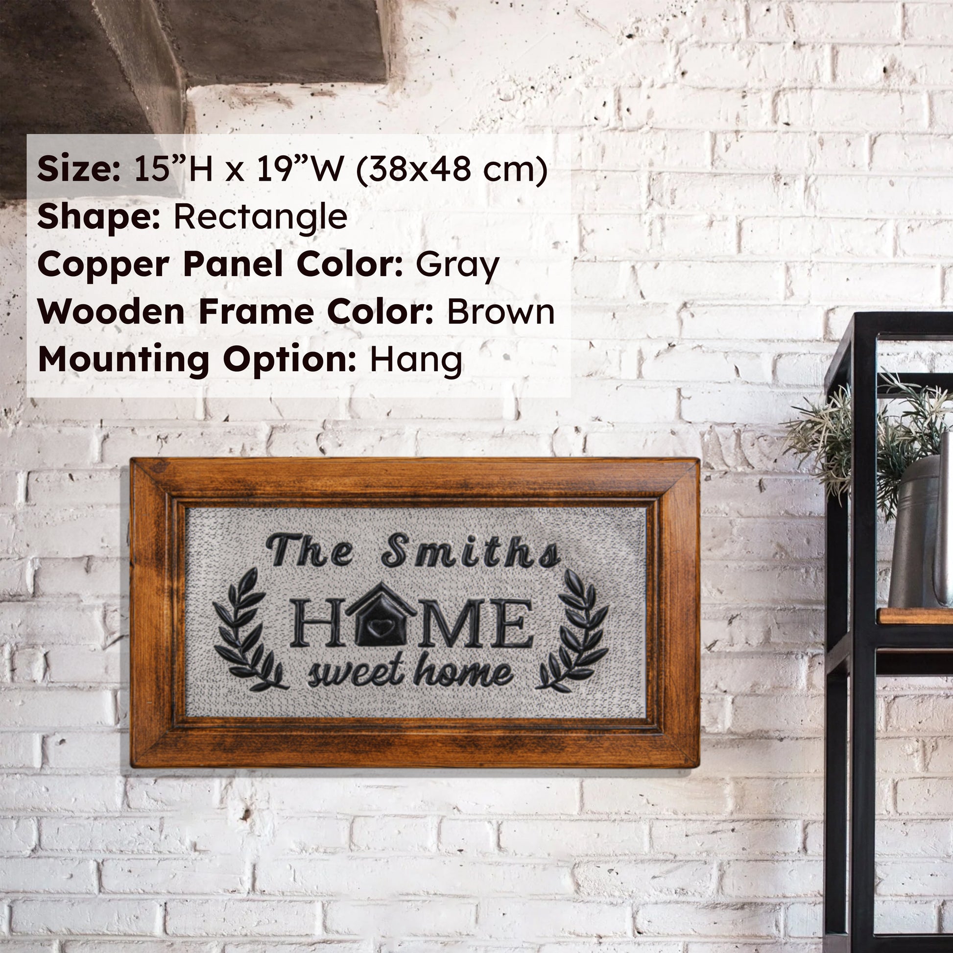 Copper House Wall Sign (Sweet Home, Personalized with Family Name) - Natuross