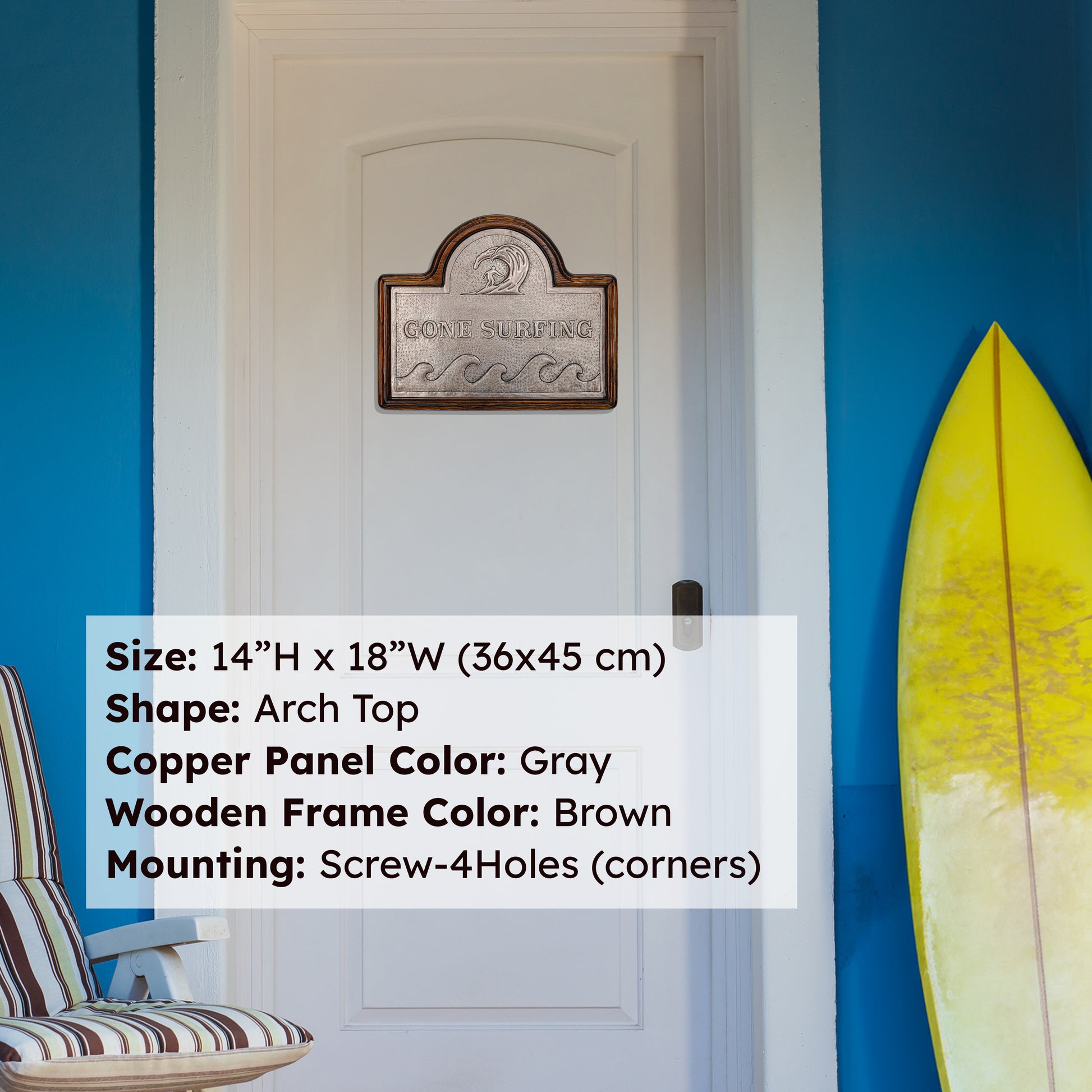 Copper Beach House Sign (Surfer and Waves) - Natuross