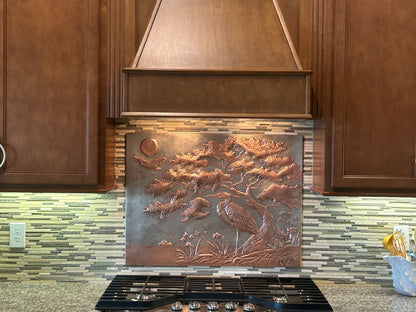 Heron in Nature Copper Backsplash