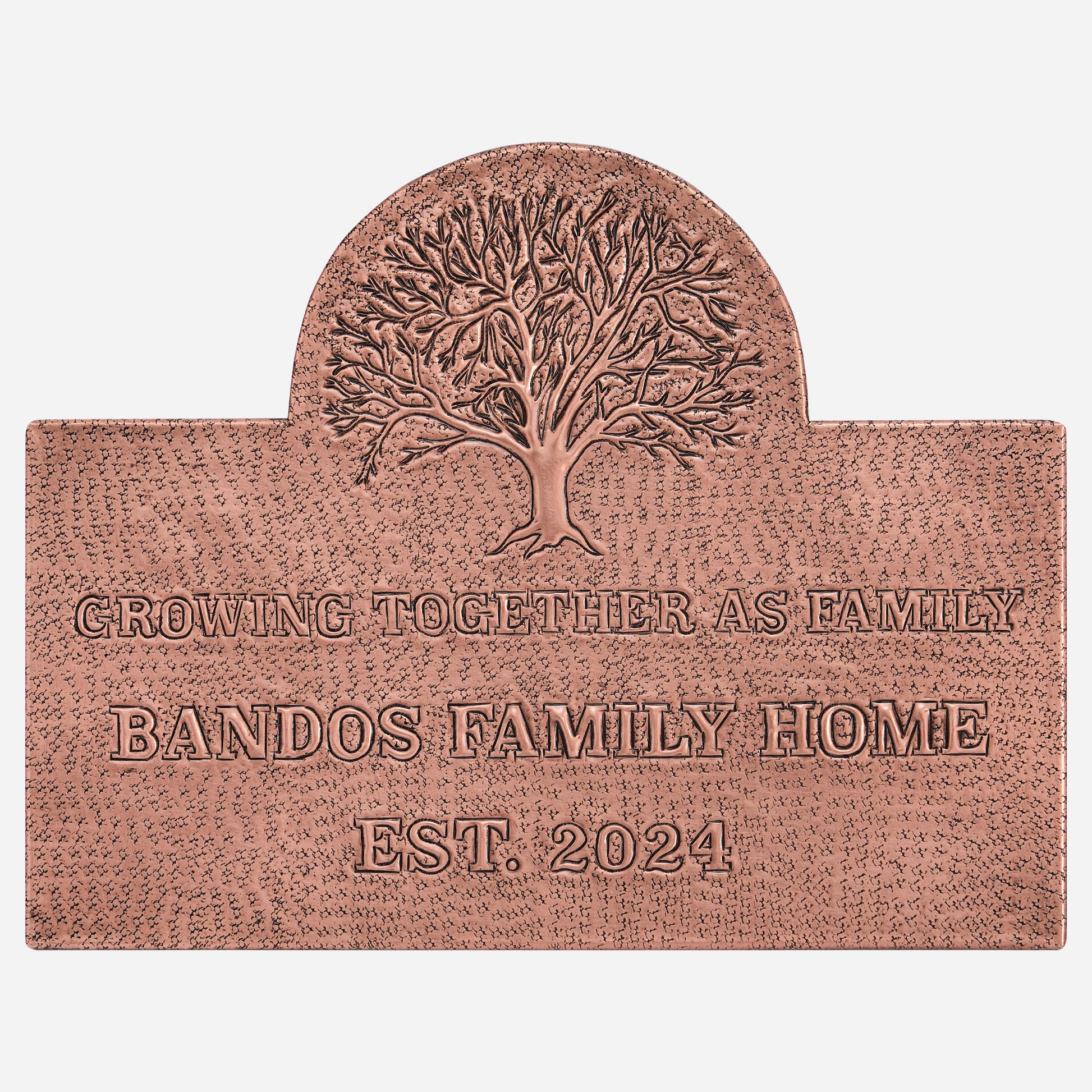 Copper House and Family Name Sign (Growing Together As Family) - Natuross