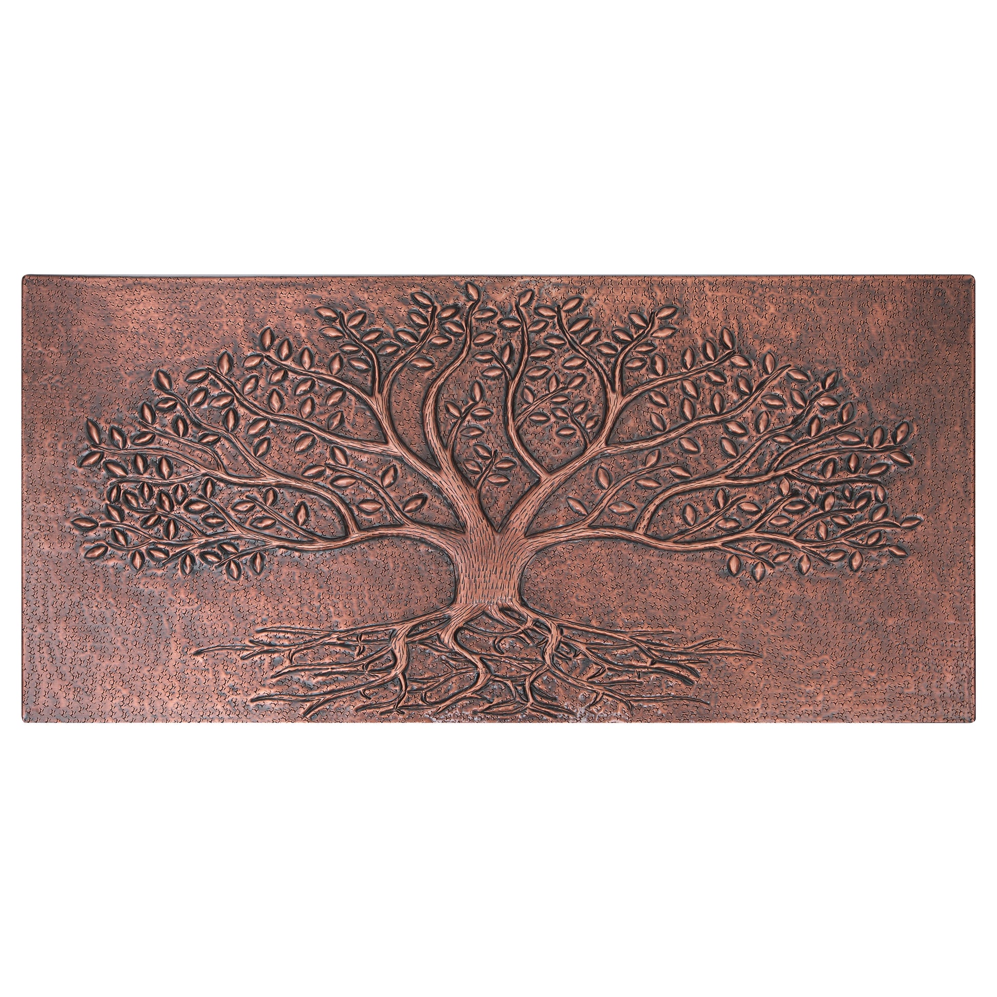 Rustic Brown Tree With Roots Copper Backsplash | Handmade Farmhouse Copper Kitchen Backsplash Panel - Natuross