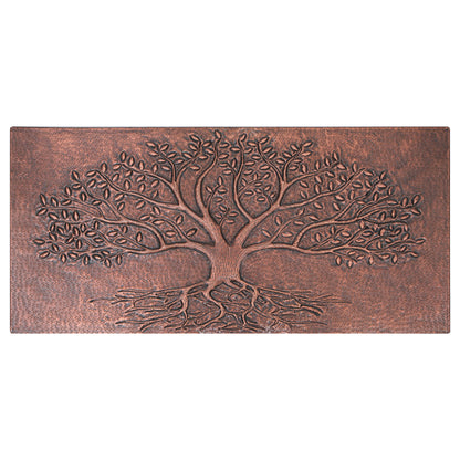Rustic Brown Tree With Roots Copper Backsplash | Handmade Farmhouse Copper Kitchen Backsplash Panel - Natuross