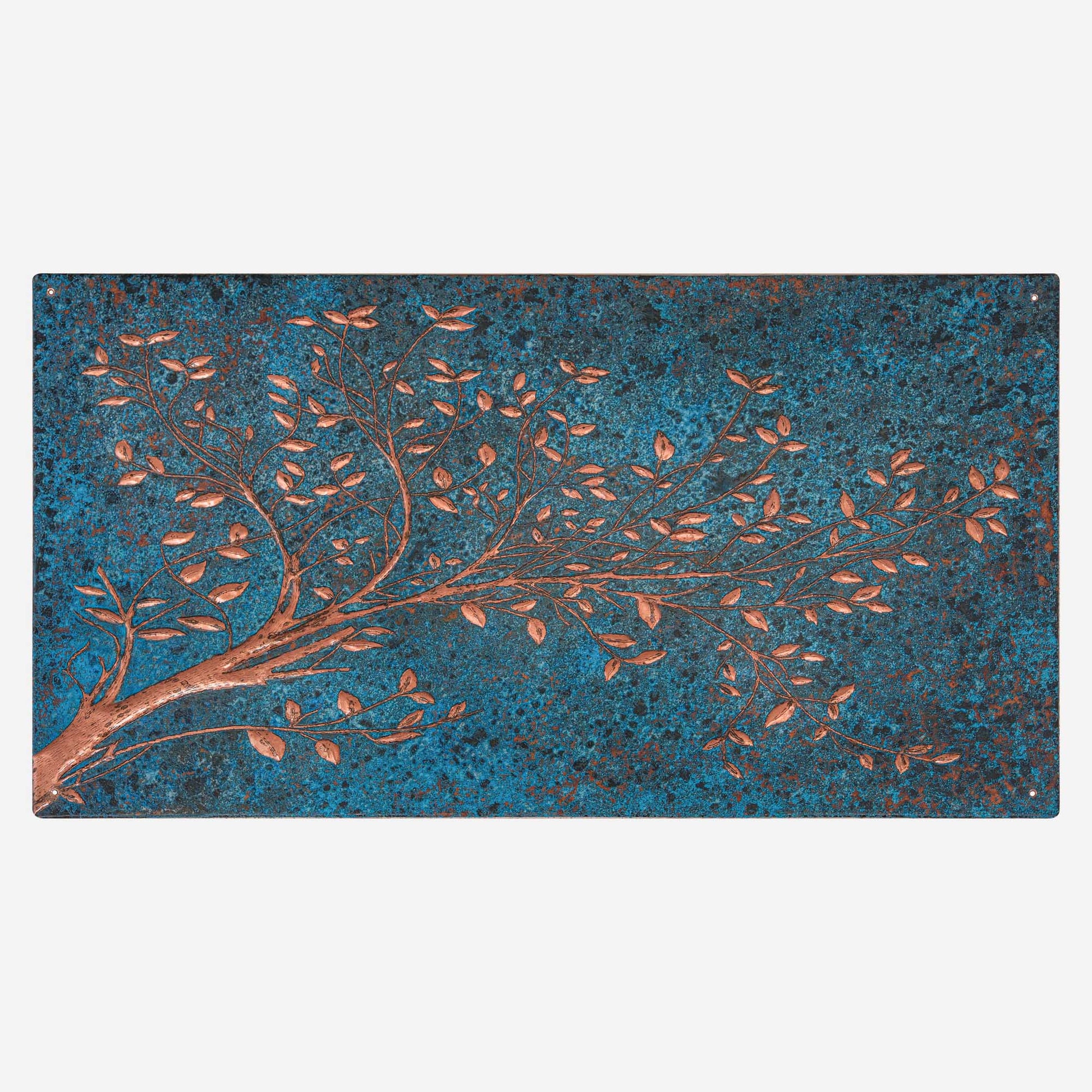 Blue Copper Tree Branches Backsplash | Artistic Handmade Copper Kitchen Backsplash Panel - Natuross