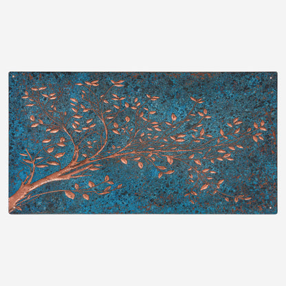 Blue Copper Tree Branches Backsplash | Artistic Handmade Copper Kitchen Backsplash Panel - Natuross