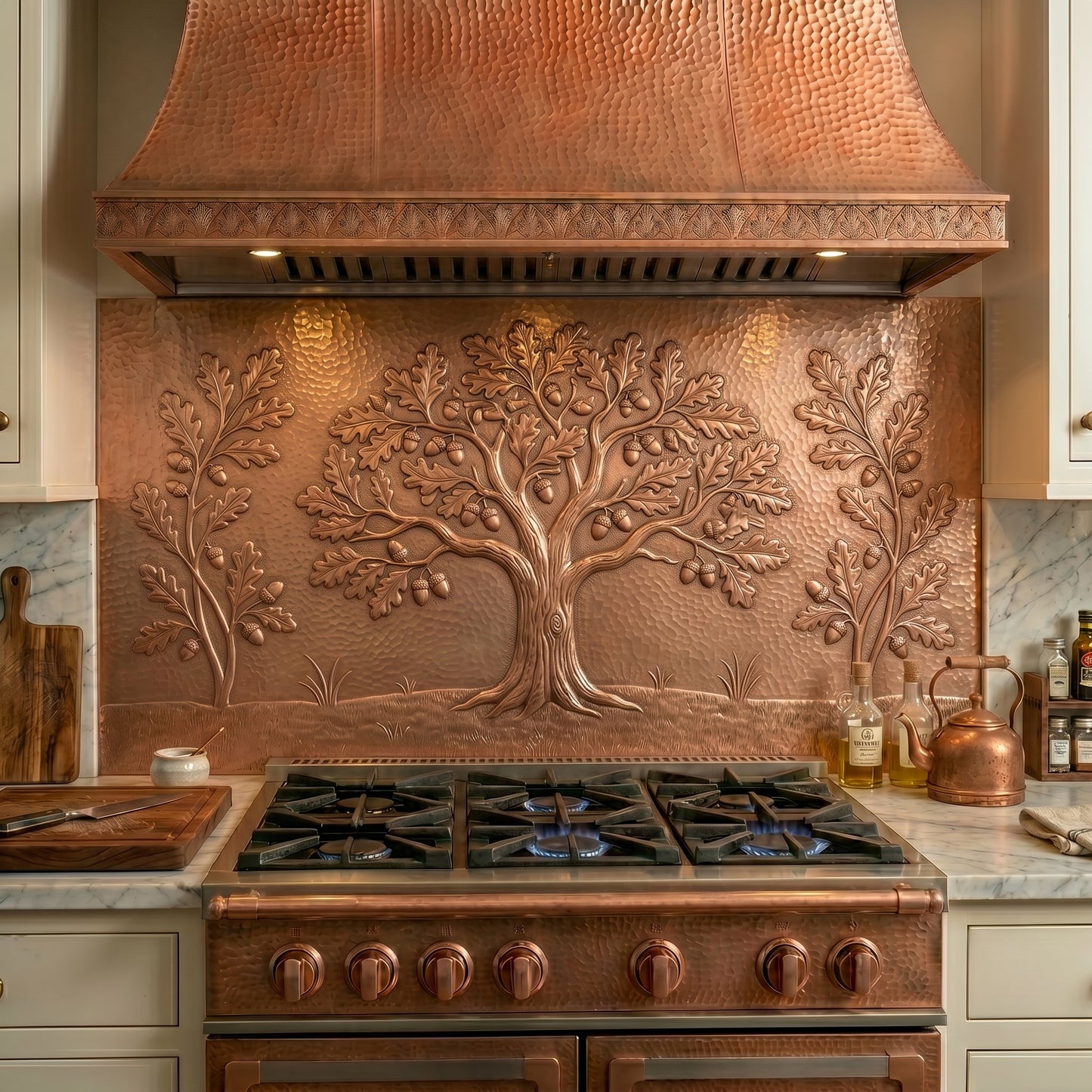 Oak Tree Copper Kitchen Backsplash