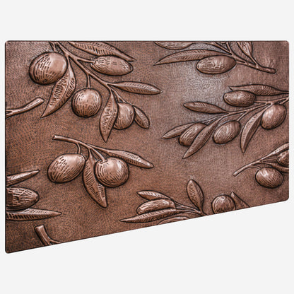 Olive Branches Copper Backsplash Tile