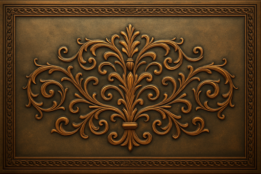 Ornate Scrollwork Copper Panel — Handmade Decorative Wall & Backsplash Art