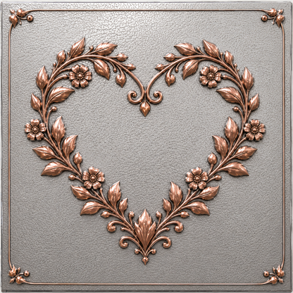 Heart Wreath Copper Panel