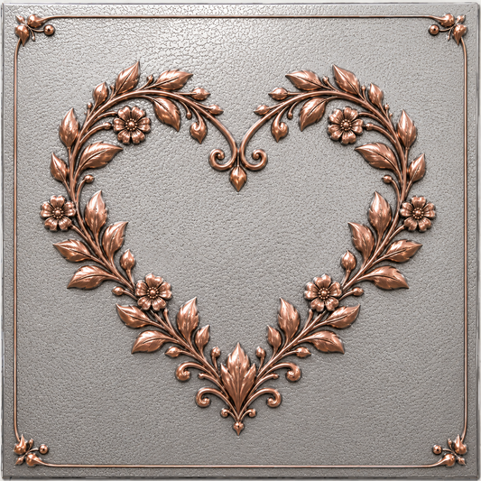 Heart Wreath Copper Panel