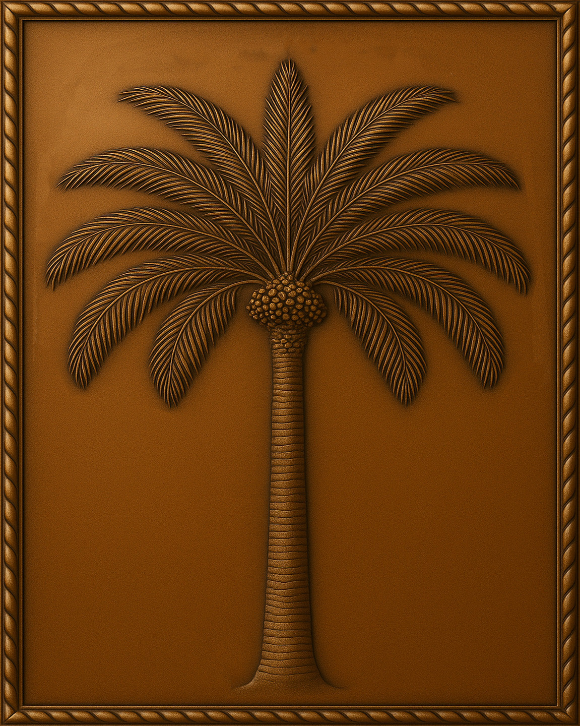 Palm Tree Metal Wall Art Copper Backsplash Panel