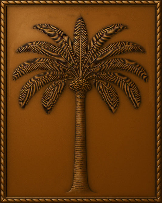 Palm Tree Metal Wall Art Copper Backsplash Panel
