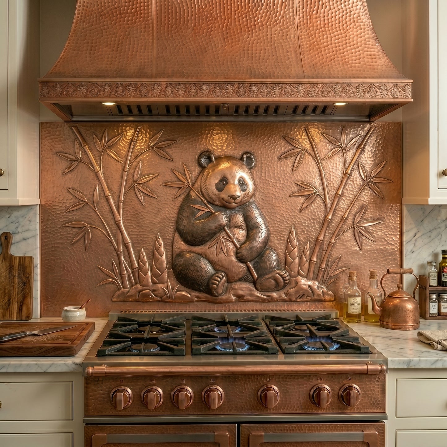 Panda Copper Kitchen Backsplash | Bamboo Kitchen Decor
