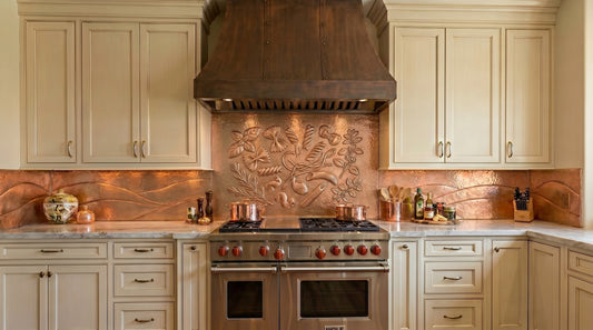 Pasta and Herb Copper Kitchen Backsplash