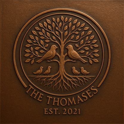 Personalized Bird Tree of Life Family Name Sign Metal Wall Art Panel