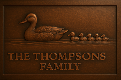Personalized Duck Family Name Sign Metal Wall Art Panel