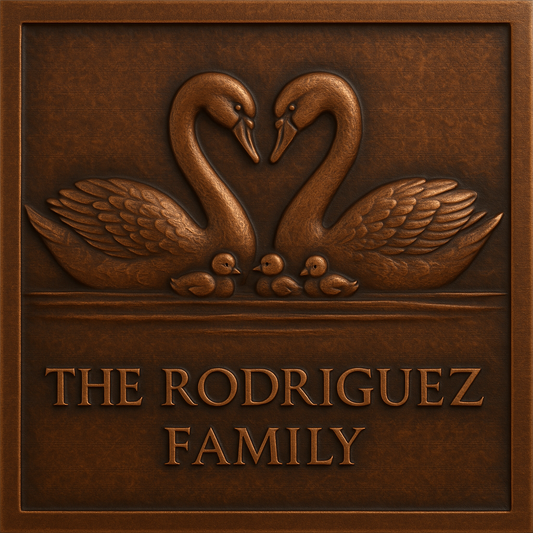 Personalized Swan Family Name Sign Metal Wall Art Panel