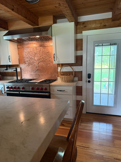Personalized Family Tree Copper Stove Backsplash