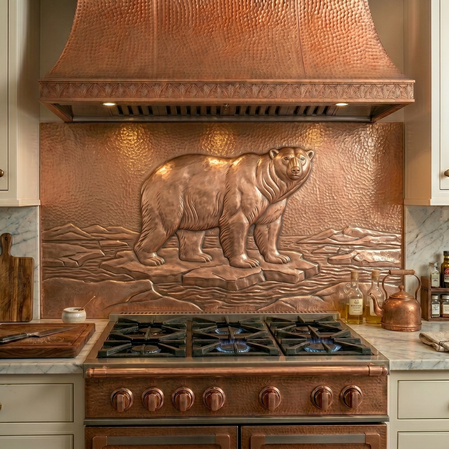 Polar Bear Copper Kitchen Backsplash