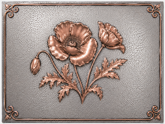 Poppy Flower Copper Panel