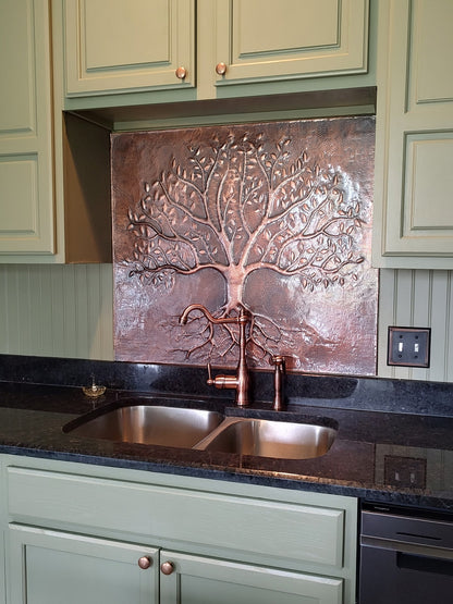 Tree With Roots Copper Backsplash — Brown Copper