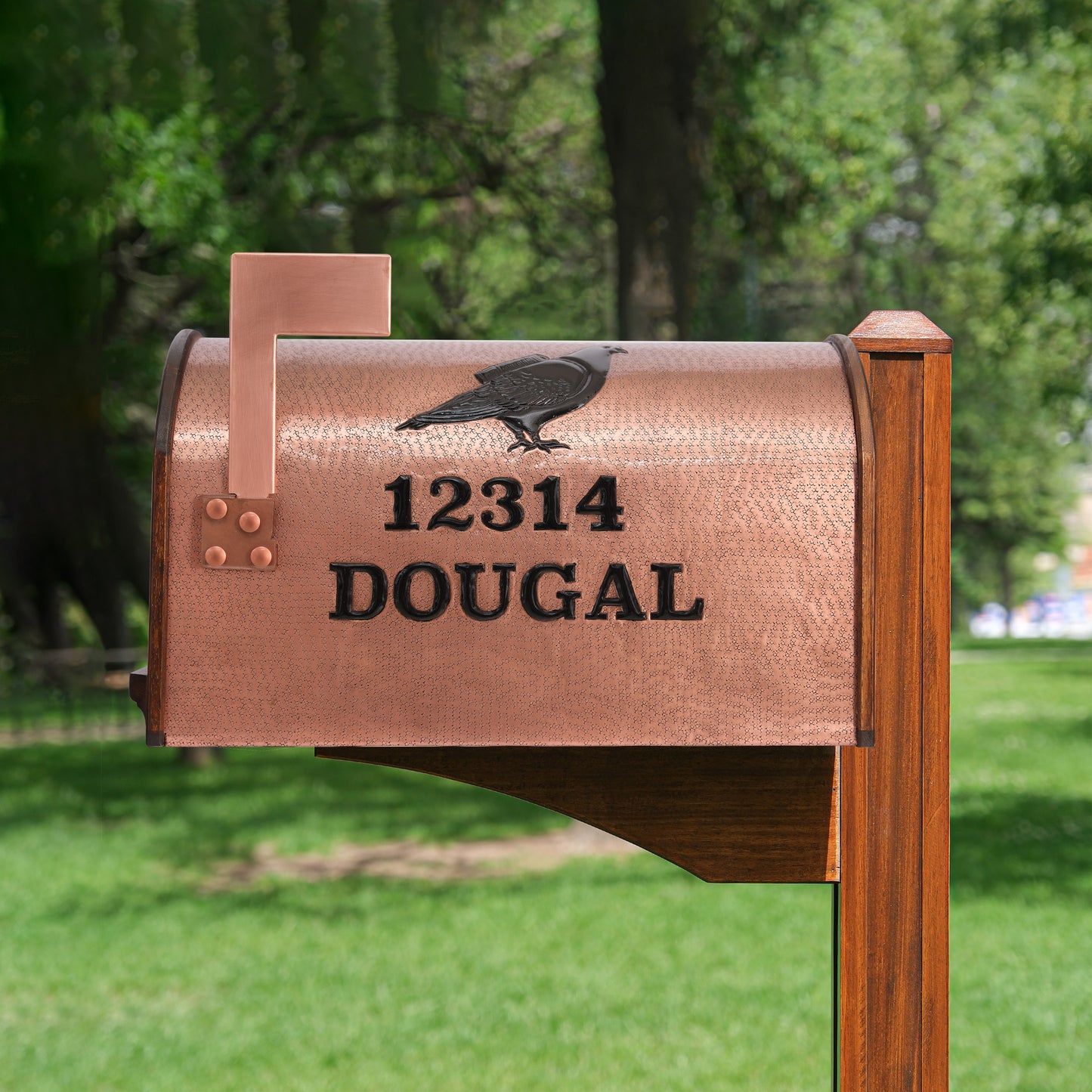 Copper Post- Mounted Mailbox