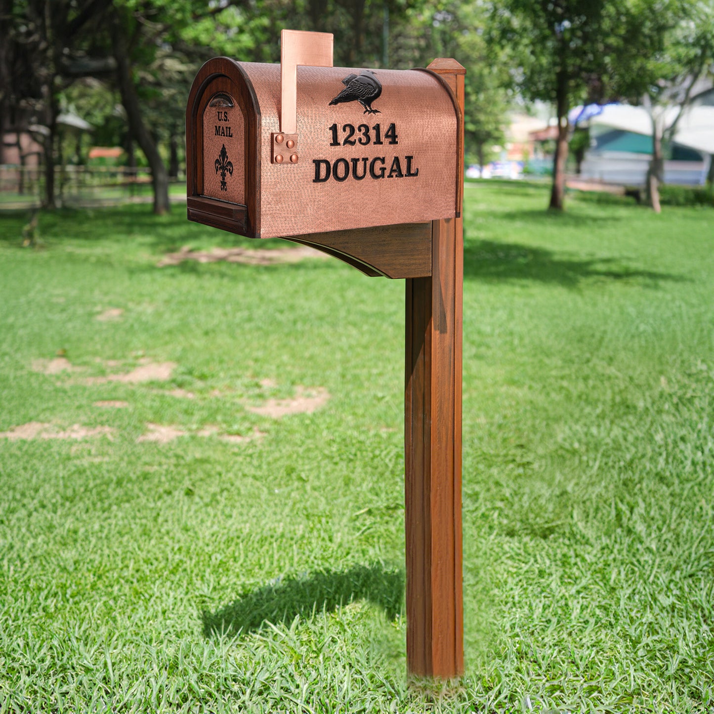 Copper Post- Mounted Mailbox