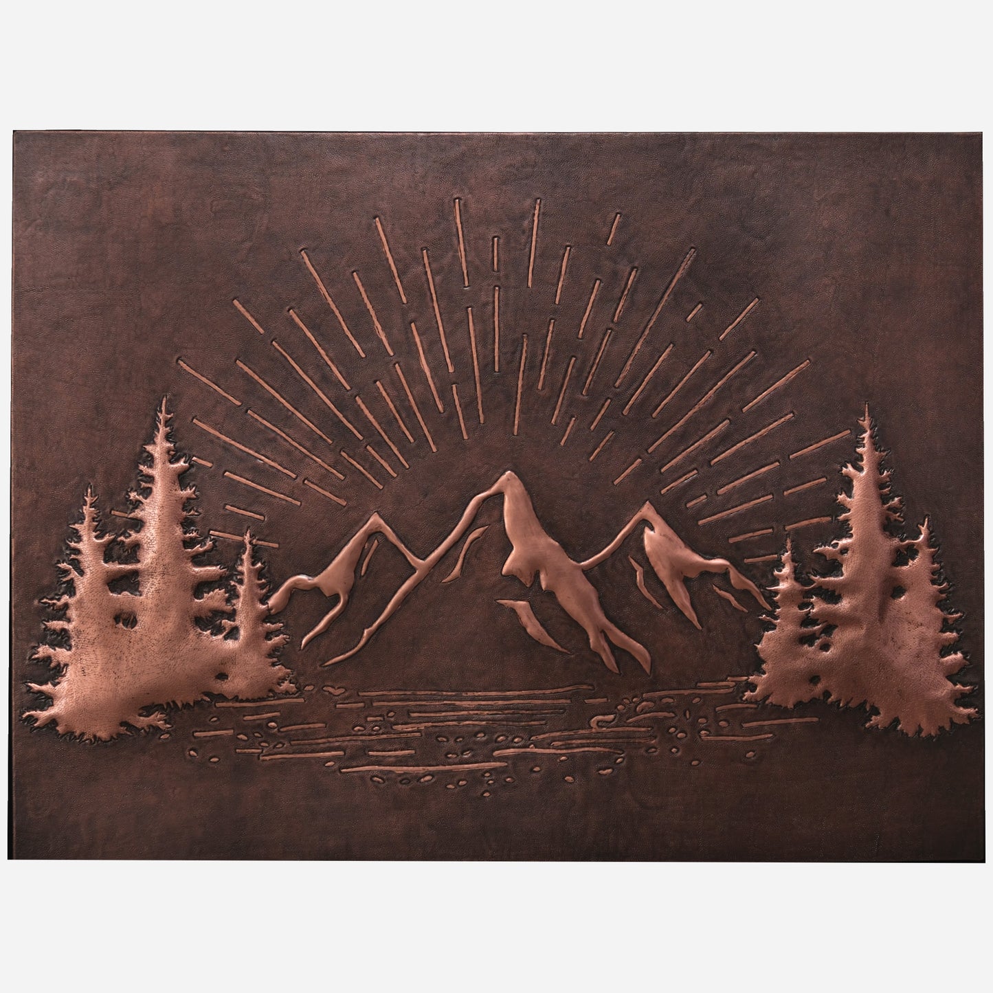 Rising Sun Behind Mountains Kitchen Backsplash Tile - 30"x40" Brown