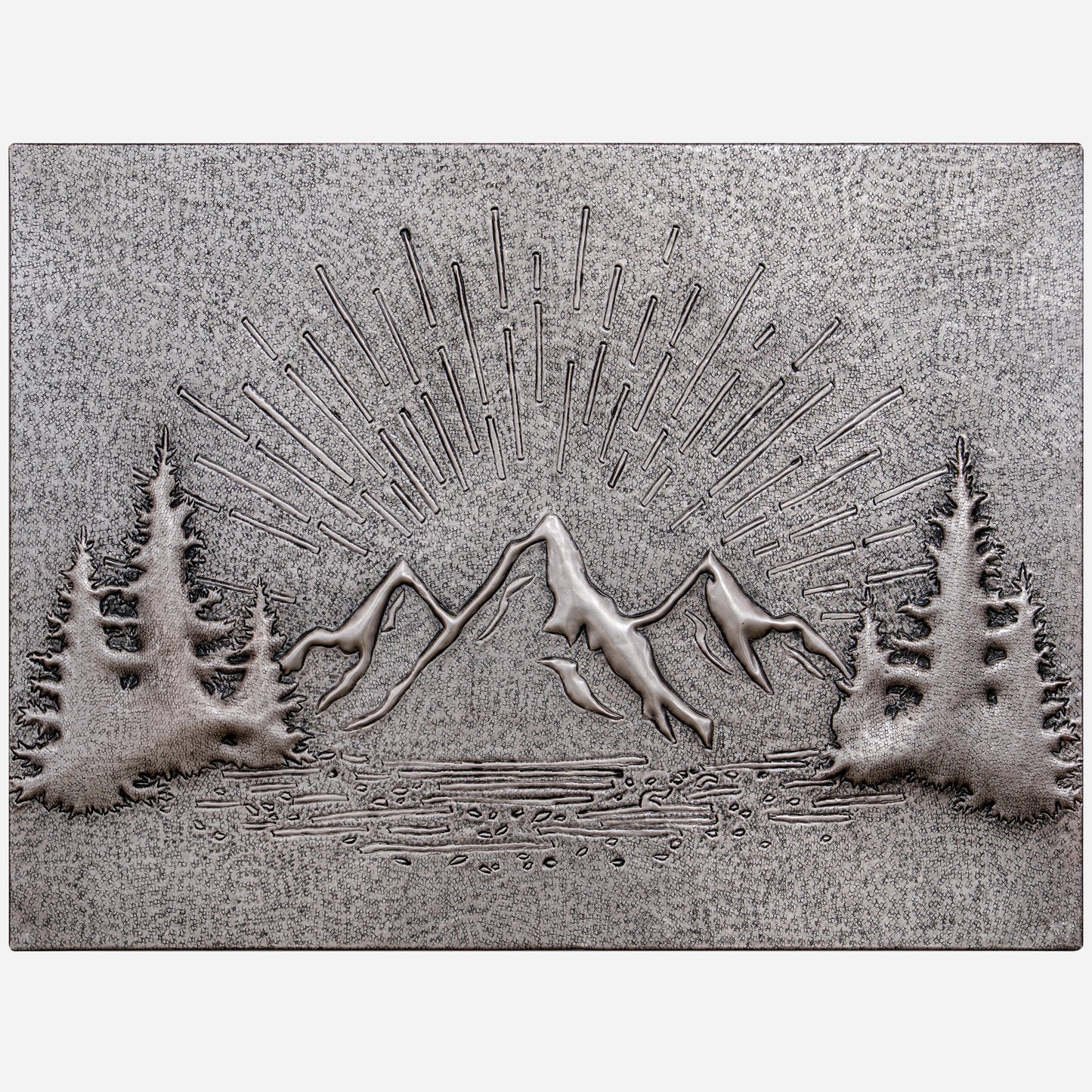 Rising Sun Behind Mountains Kitchen Backsplash Tile - 30"x40" Gray