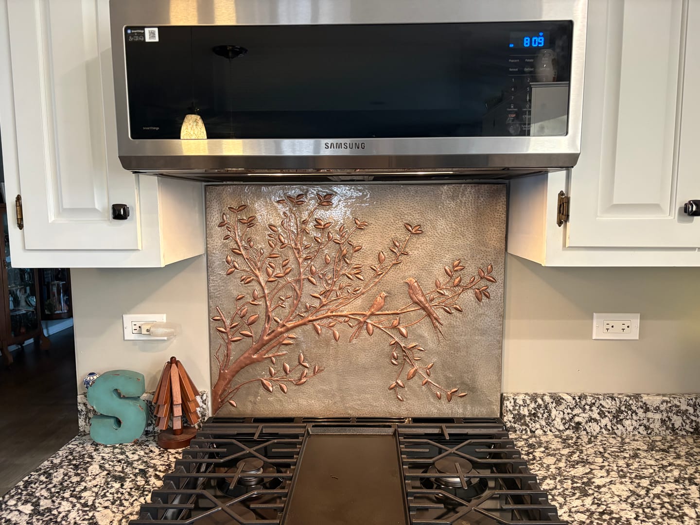 Birds on Tree Branches Copper Backsplash – Gray & Copper - Natuross